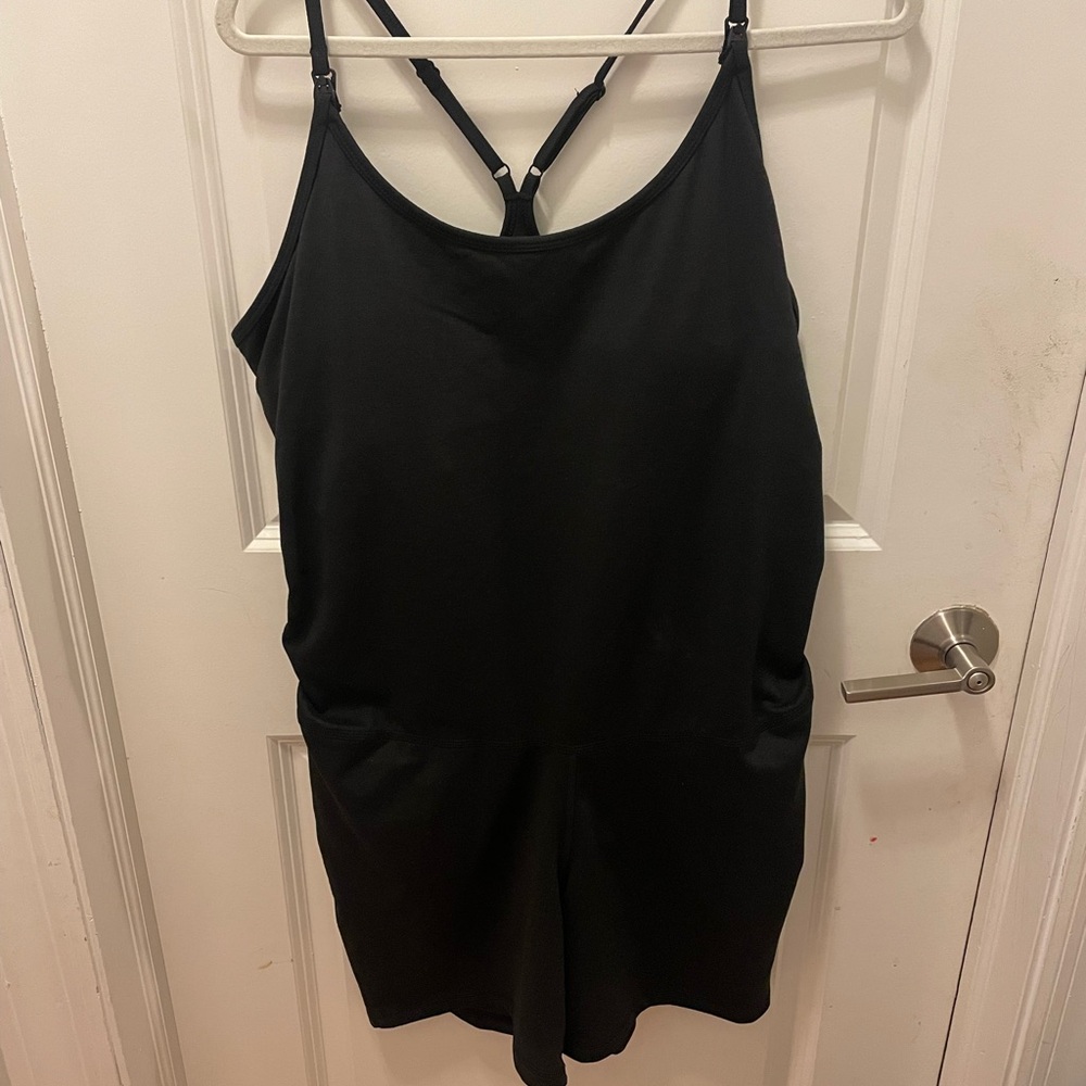 Old Navy Women's Maternity Black Short Jumpsuit